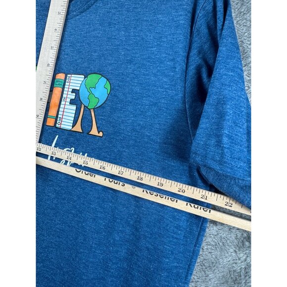 Teacher Graphic T-Shirt "Teach Love Inspire" Blue - Picture 6 of 7